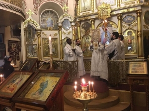 Митрополит Кирилл совершил всенощное бдение в Иоанно-Предтеченском Кафедральном соборе