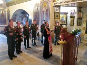 Военнослужащие военной полиции в день памяти Небесного покровителя помолились в Иоанно-Предтеченском соборе
